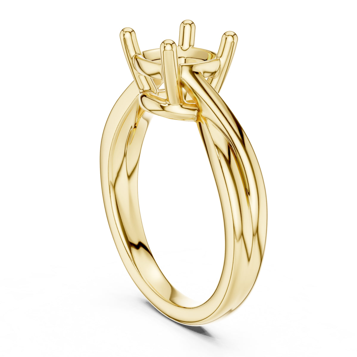 2.00 ct Enchanted Twist Solitaire Engagement Ring 2ct Yellow Gold Cushion