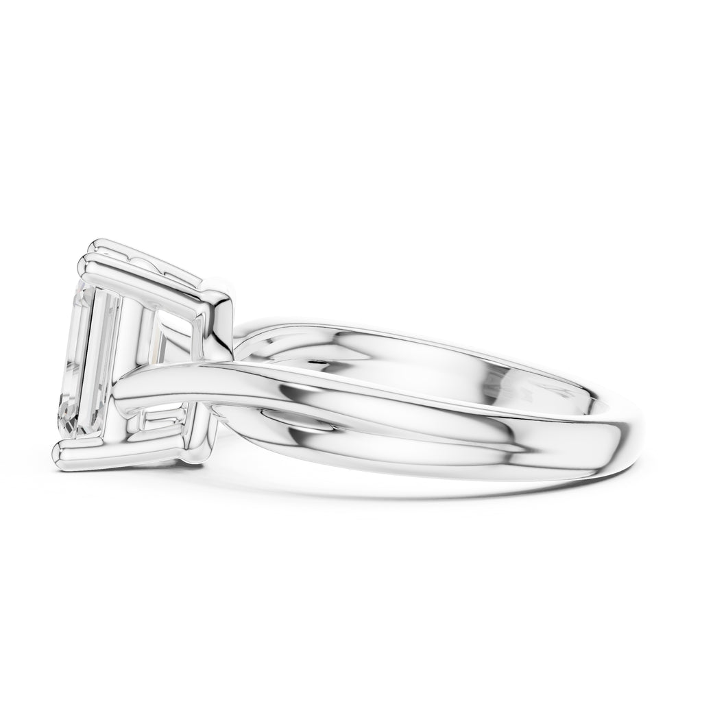 2.00 ct Enchanted Twist Solitaire Engagement Ring 2ct White Gold Emerald