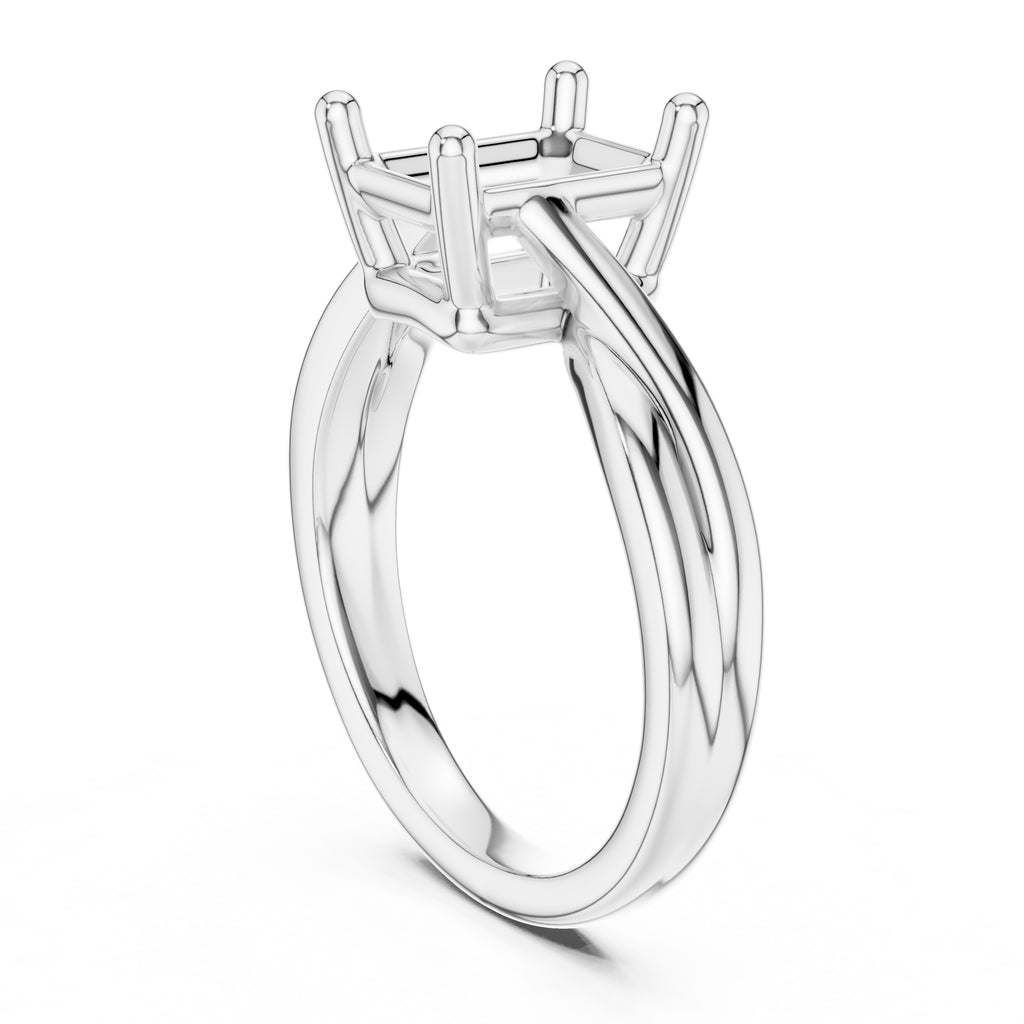 2.00 ct Enchanted Twist Solitaire Engagement Ring 2ct White Gold Emerald