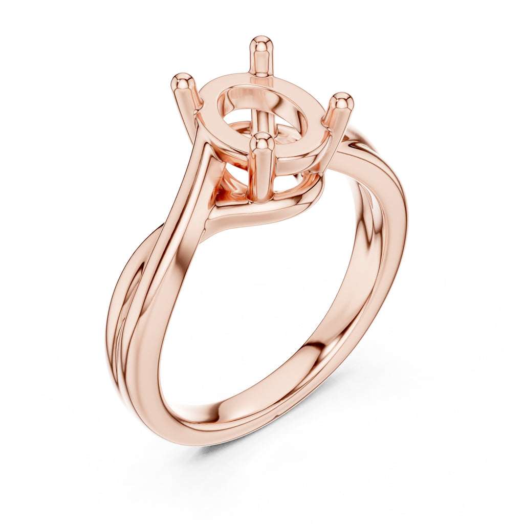 2.00 ct Enchanted Twist Solitaire Engagement Ring 2ct Rose Gold Oval