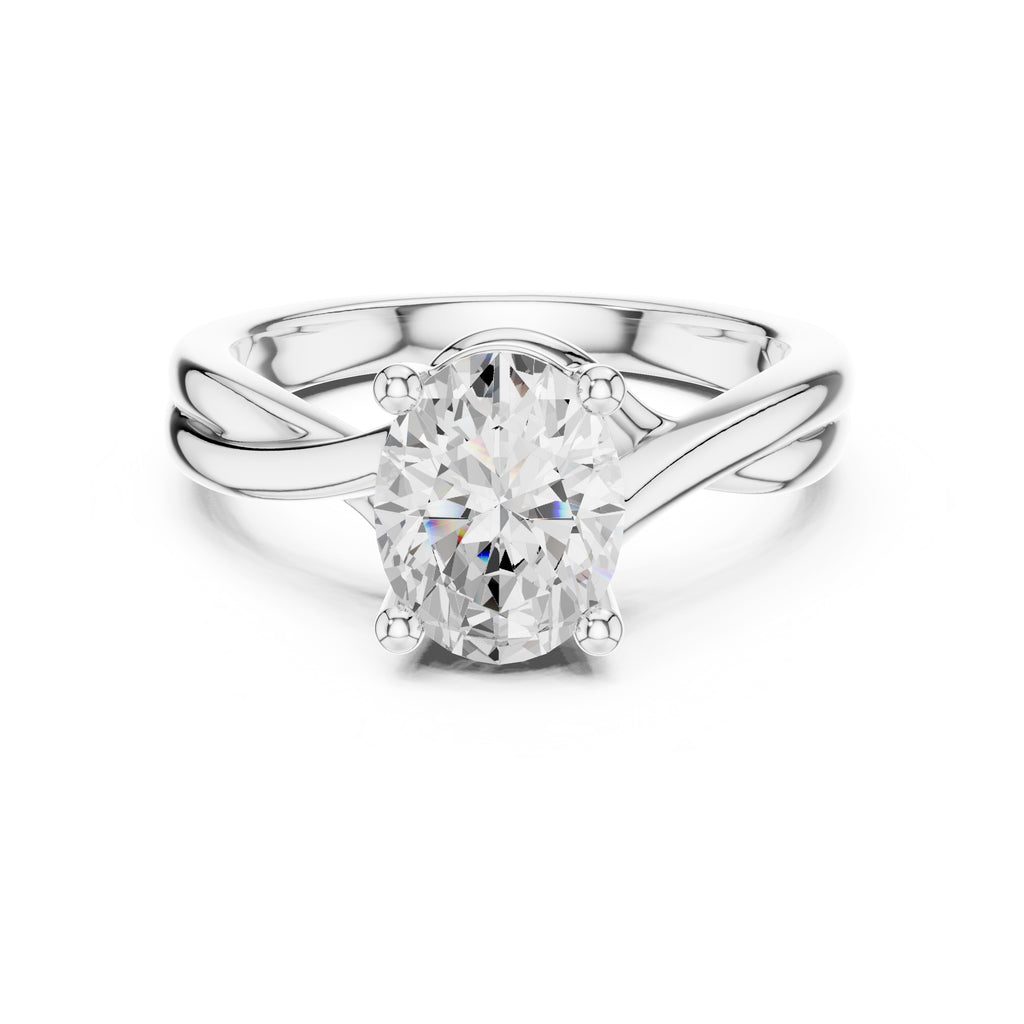 2.00 ct Enchanted Twist Solitaire Engagement Ring 2ct White Gold Oval