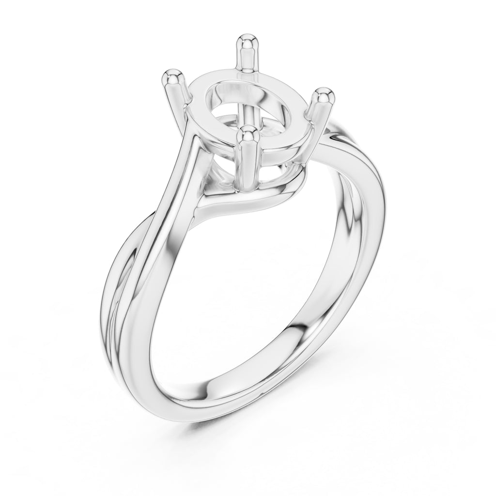 2.00 ct Enchanted Twist Solitaire Engagement Ring 2ct White Gold Oval