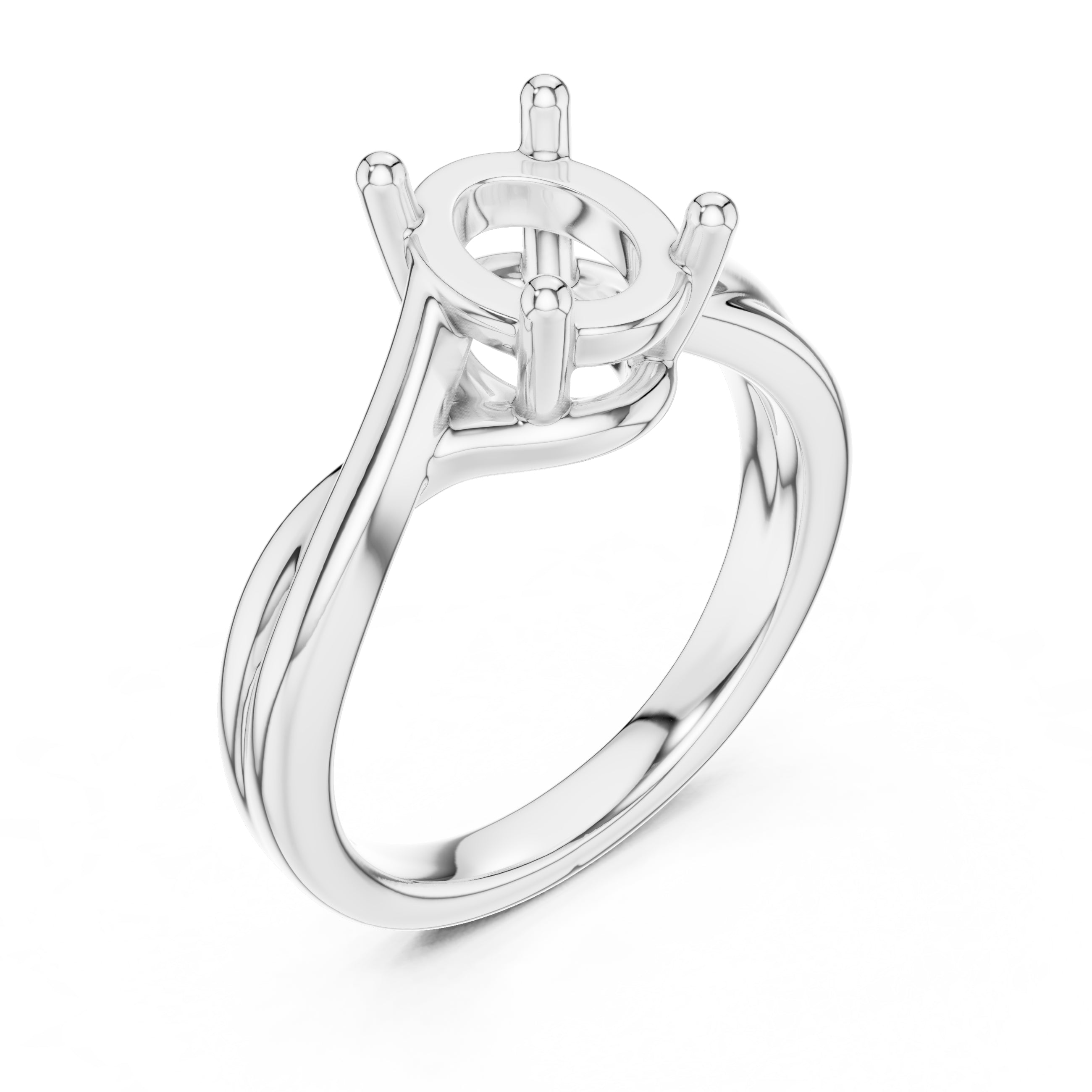 2.00 ct Enchanted Twist Solitaire Engagement Ring 2ct White Gold Oval