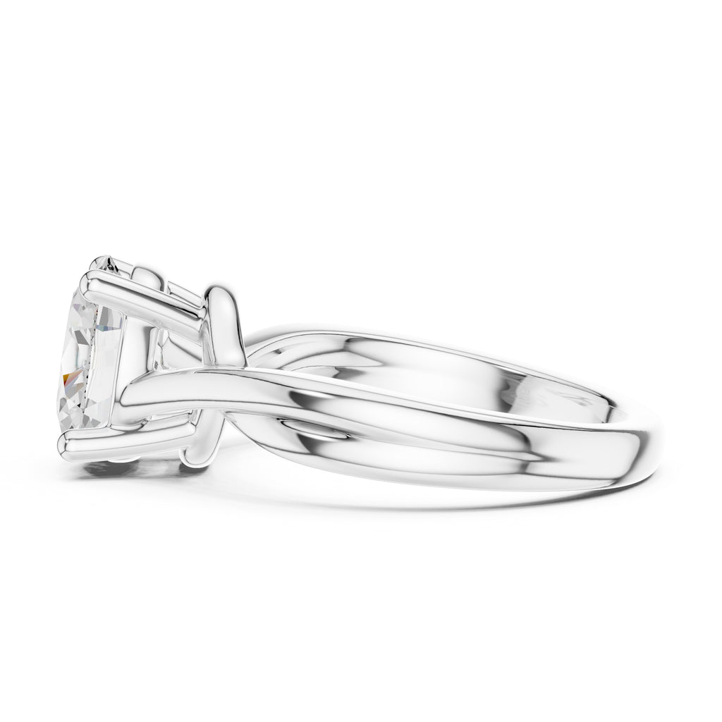 2.00 ct Enchanted Twist Solitaire Engagement Ring 2ct White Gold Oval