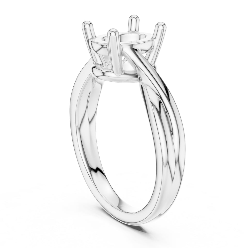 2.00 ct Enchanted Twist Solitaire Engagement Ring 2ct White Gold Oval