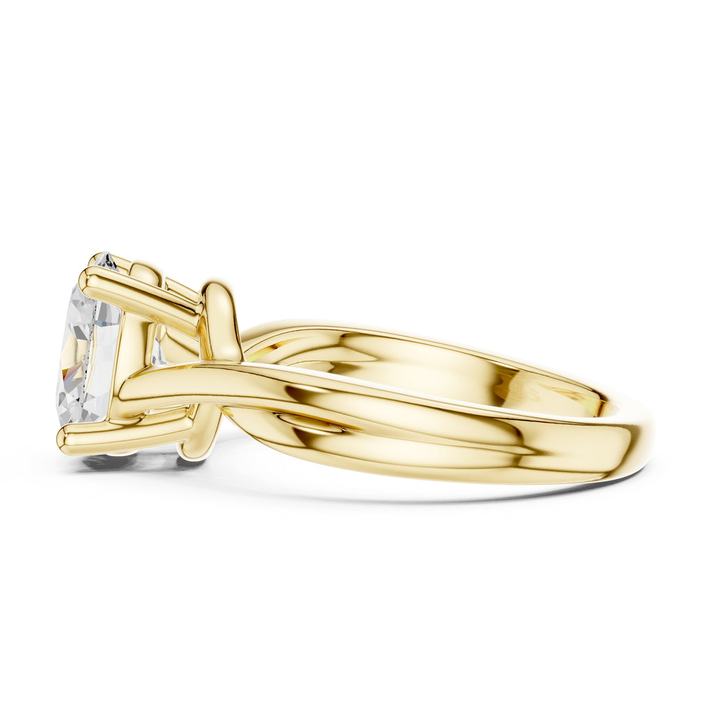 2.00 ct Enchanted Twist Solitaire Engagement Ring 2ct Yellow Gold Oval