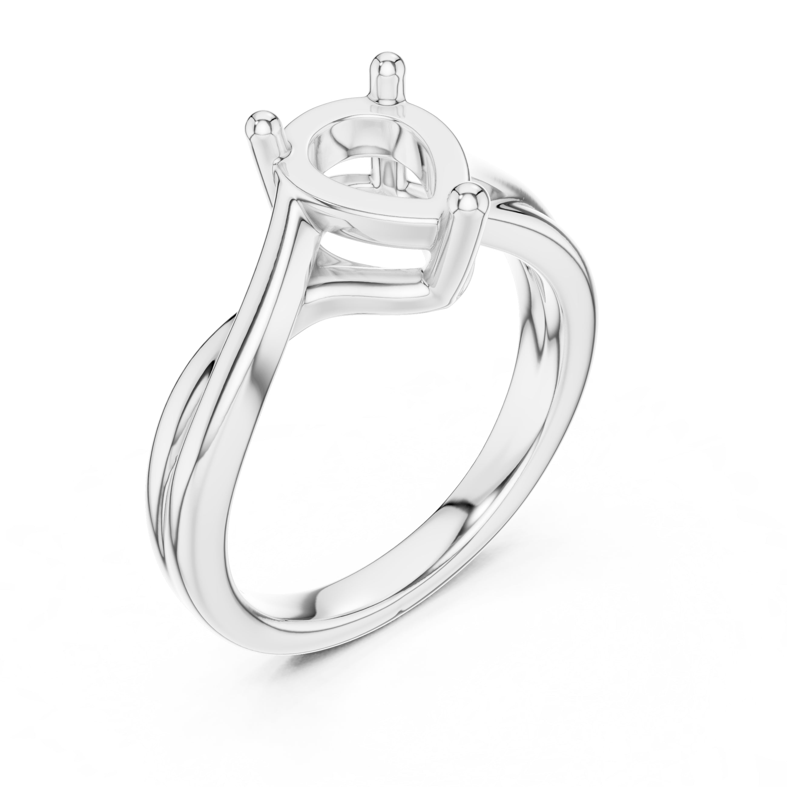 2.00 ct Enchanted Twist Solitaire Engagement Ring 2ct White Gold Pear