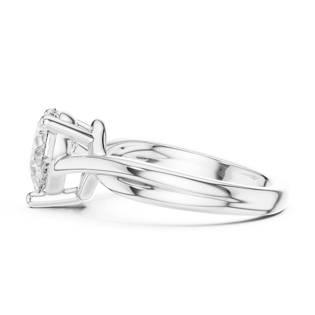 2.00 ct Enchanted Twist Solitaire Engagement Ring 2ct White Gold Pear