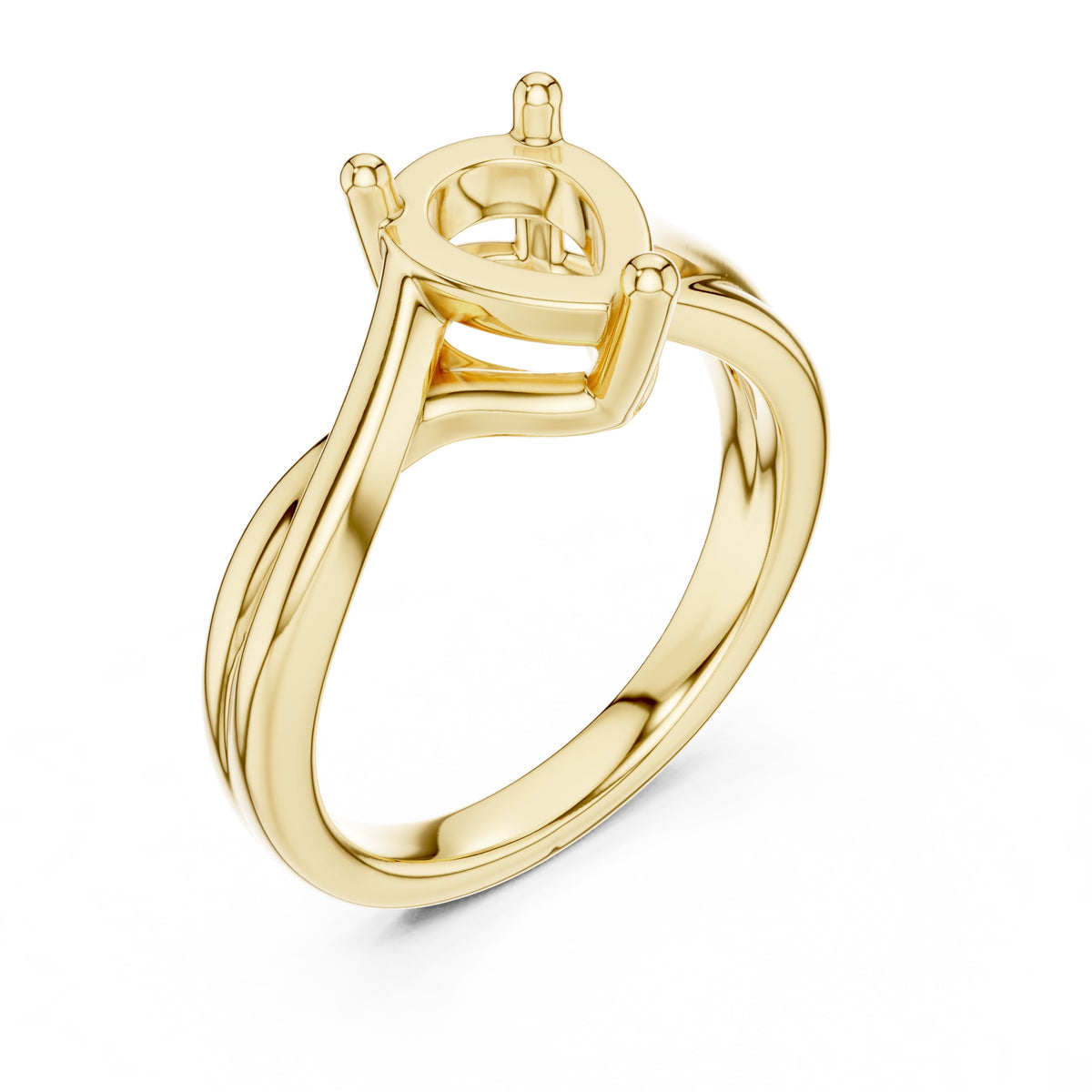 2.00 ct Enchanted Twist Solitaire Engagement Ring 2ct Yellow Gold Pear