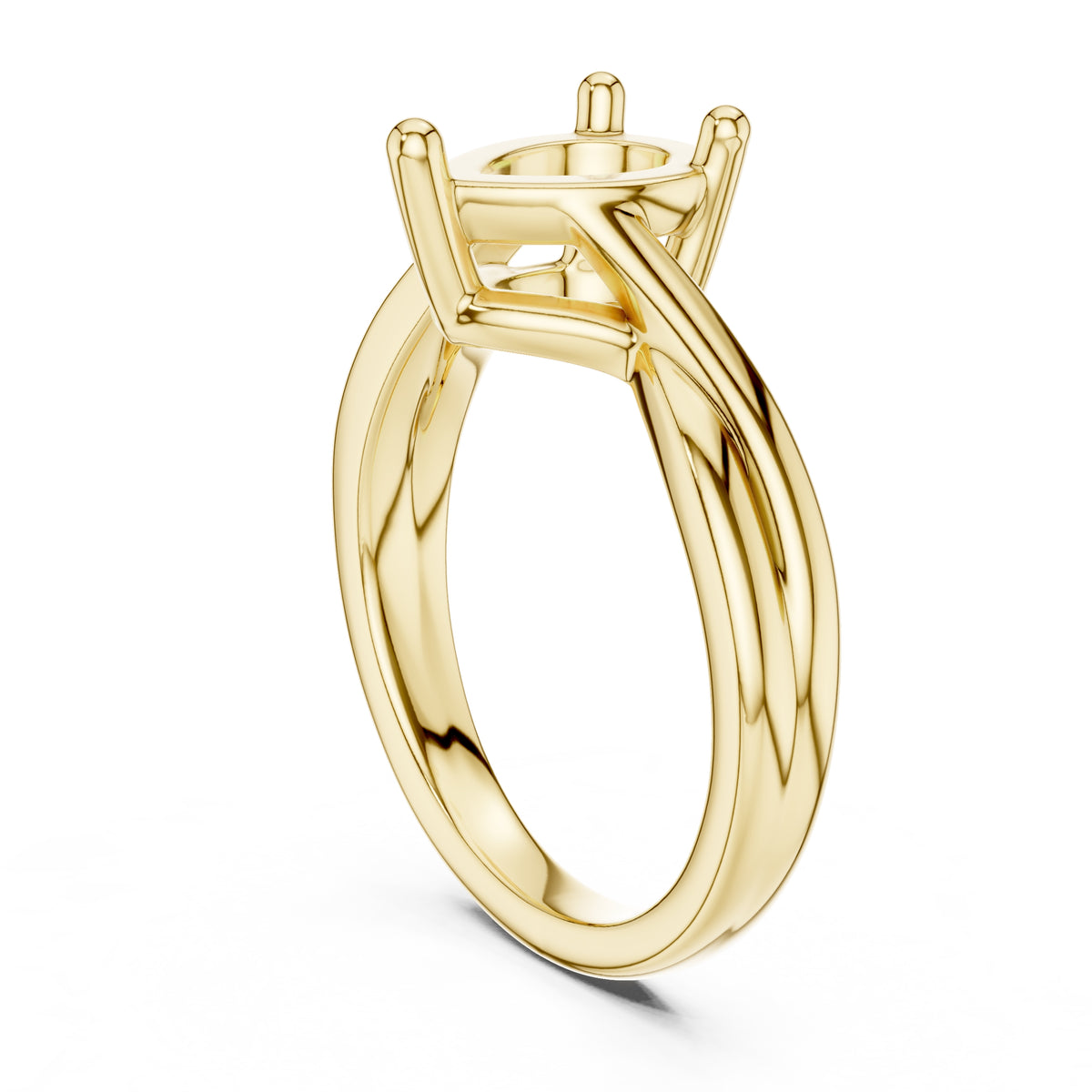 2.00 ct Enchanted Twist Solitaire Engagement Ring 2ct Yellow Gold Pear