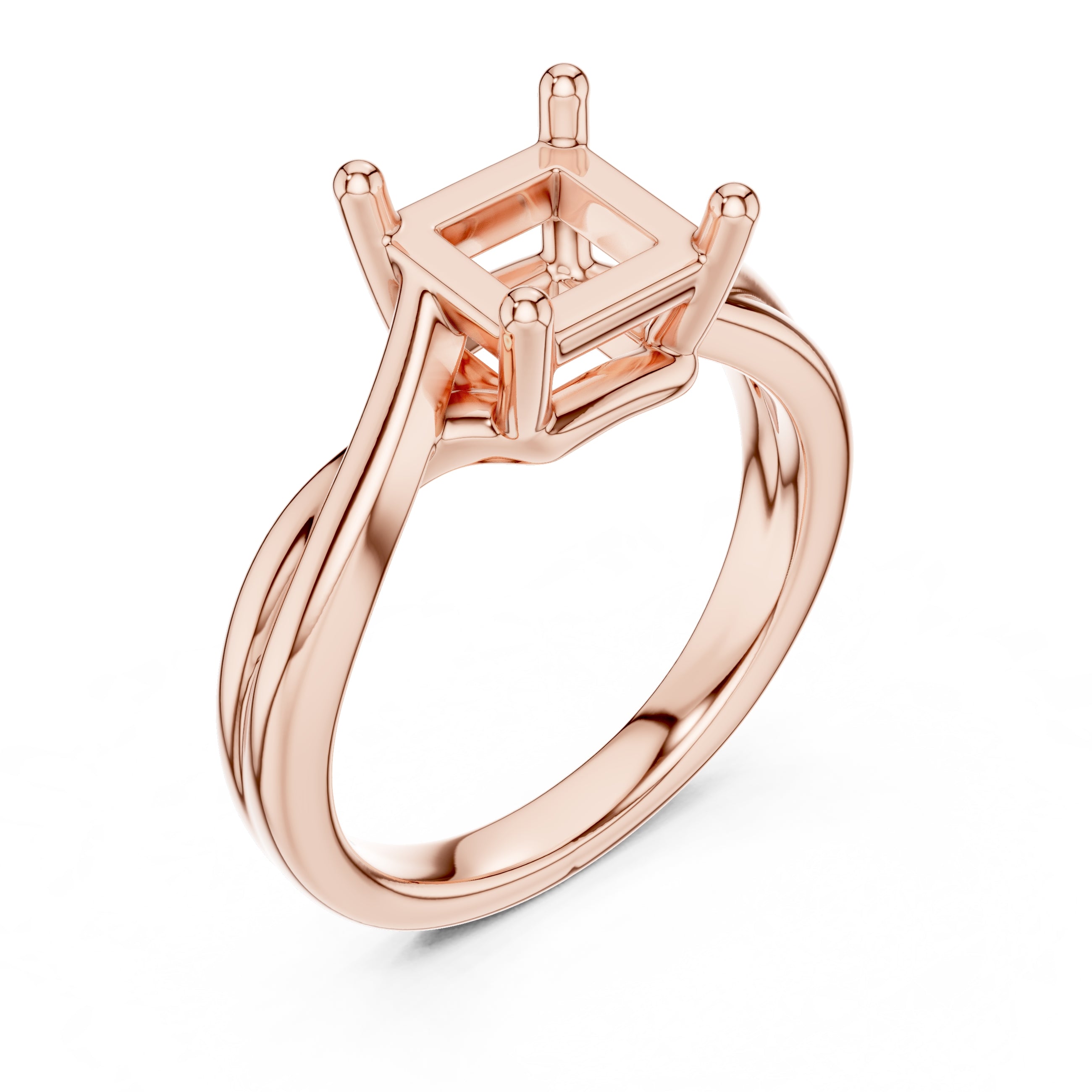 2.00 ct Enchanted Twist Solitaire Engagement Ring 2ct Rose Gold Princess