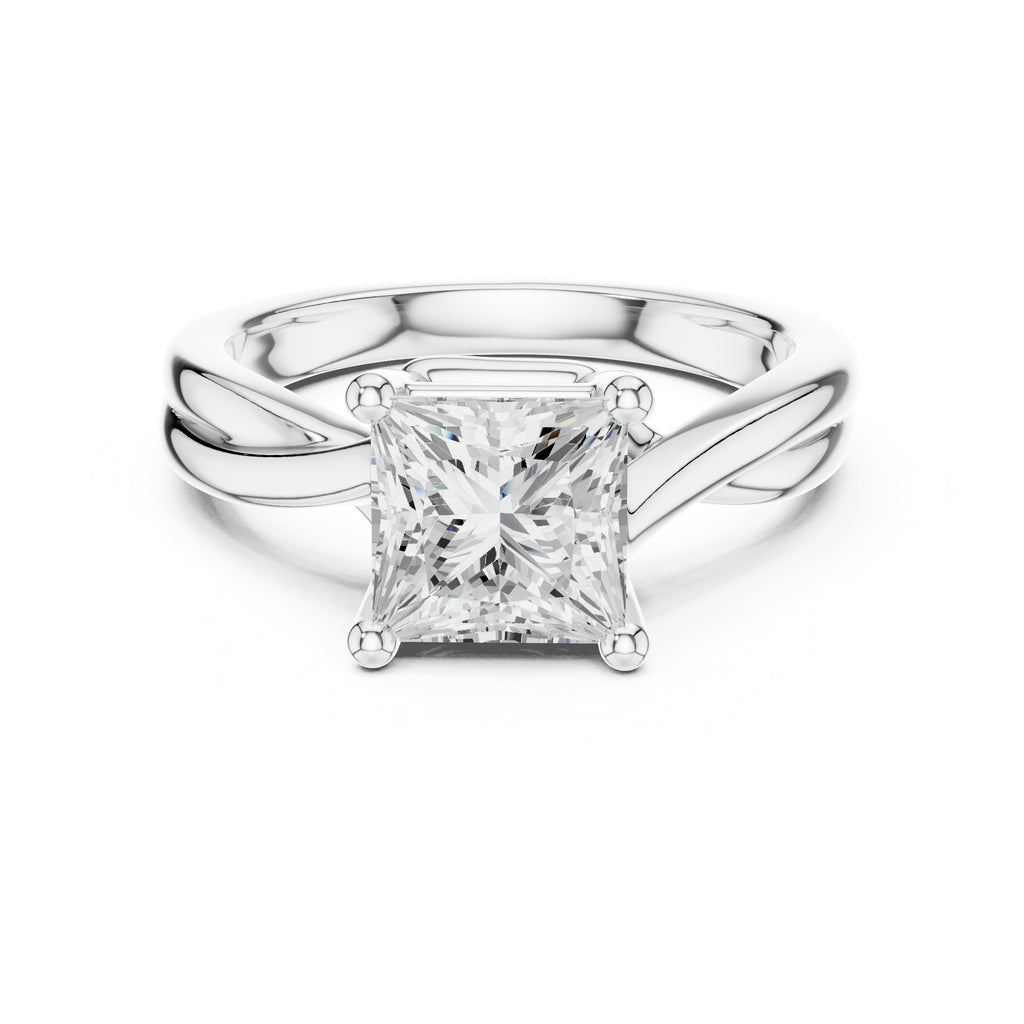 2.00 ct Enchanted Twist Solitaire Engagement Ring 2ct White Gold Princess