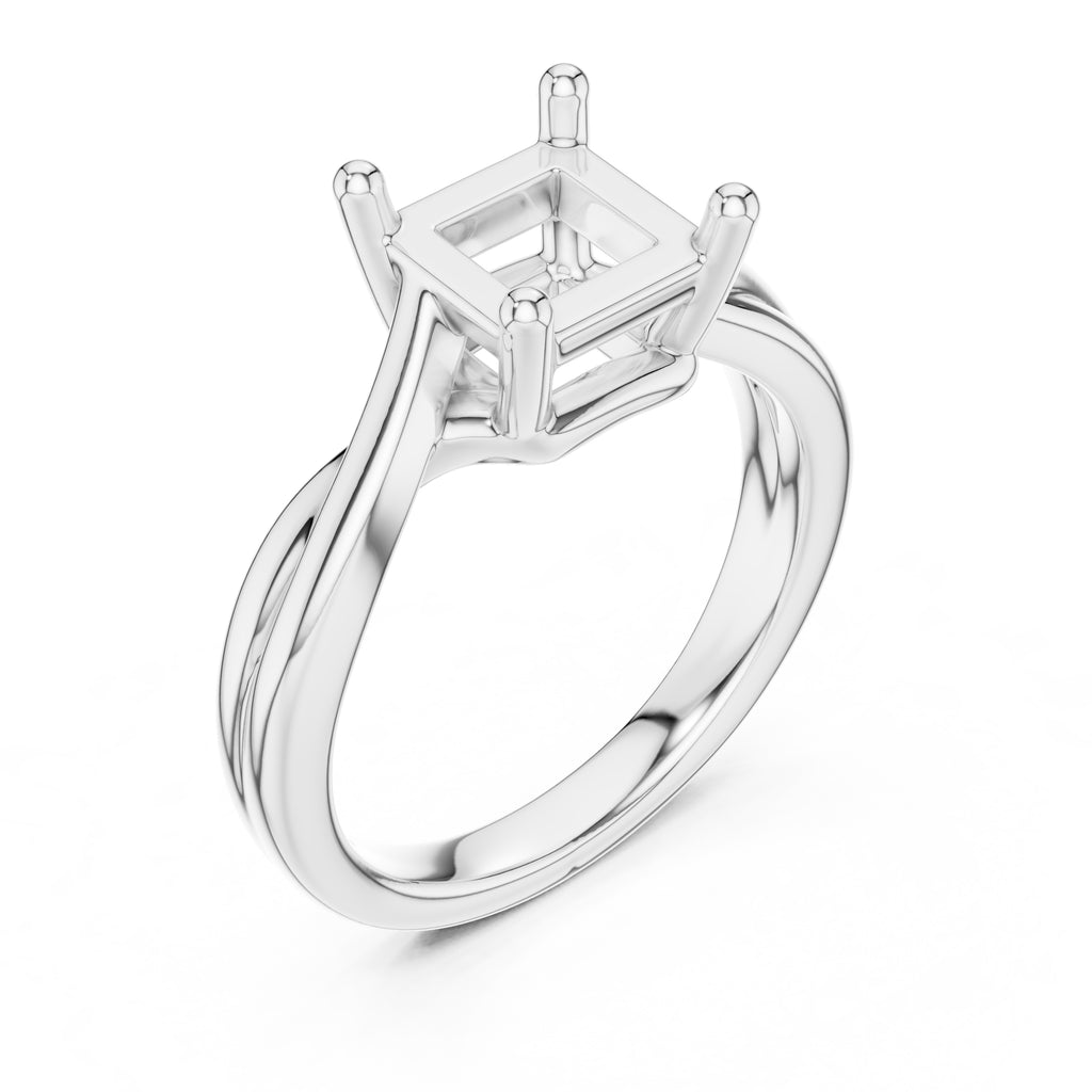 2.00 ct Enchanted Twist Solitaire Engagement Ring 2ct White Gold Princess