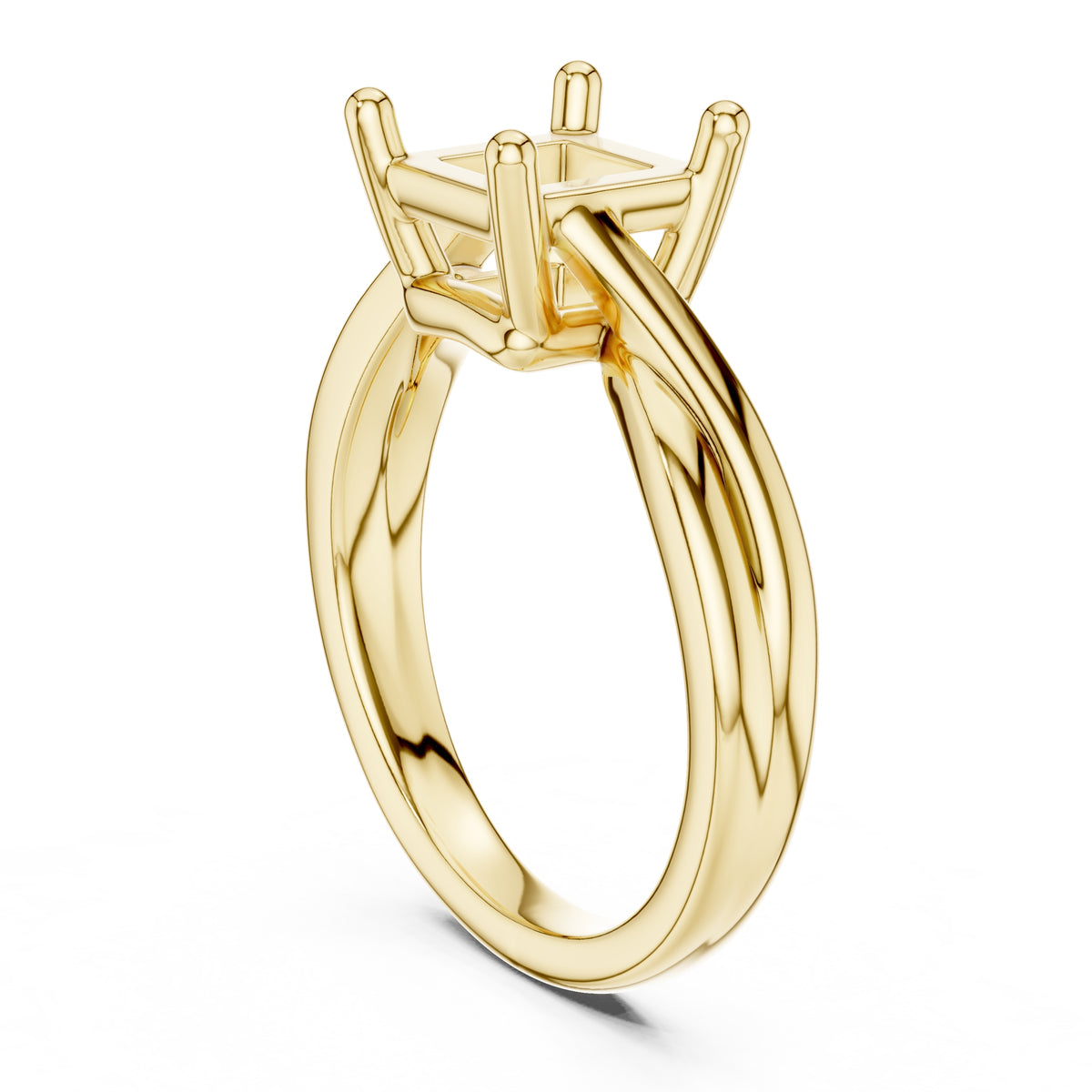 2.00 ct Enchanted Twist Solitaire Engagement Ring 2ct Yellow Gold Princess