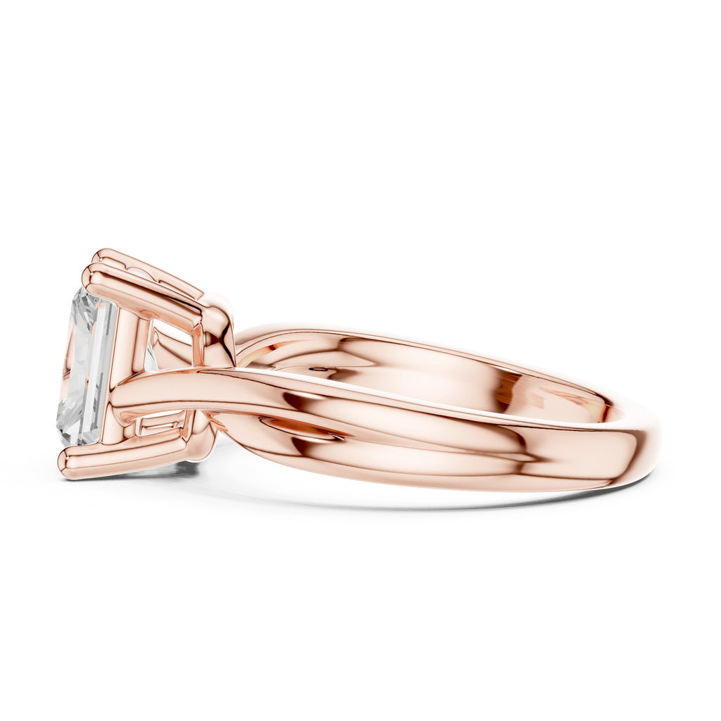 2.00 ct Enchanted Twist Solitaire Engagement Ring 2ct Rose Gold Radiant