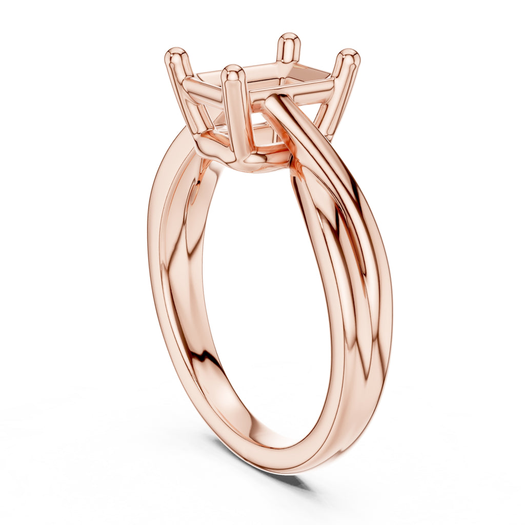2.00 ct Enchanted Twist Solitaire Engagement Ring 2ct Rose Gold Radiant