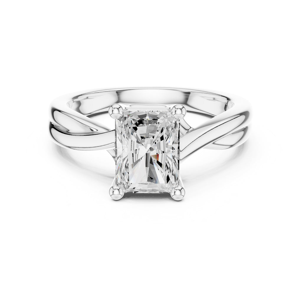 2.00 ct Enchanted Twist Solitaire Engagement Ring 2ct White Gold Radiant
