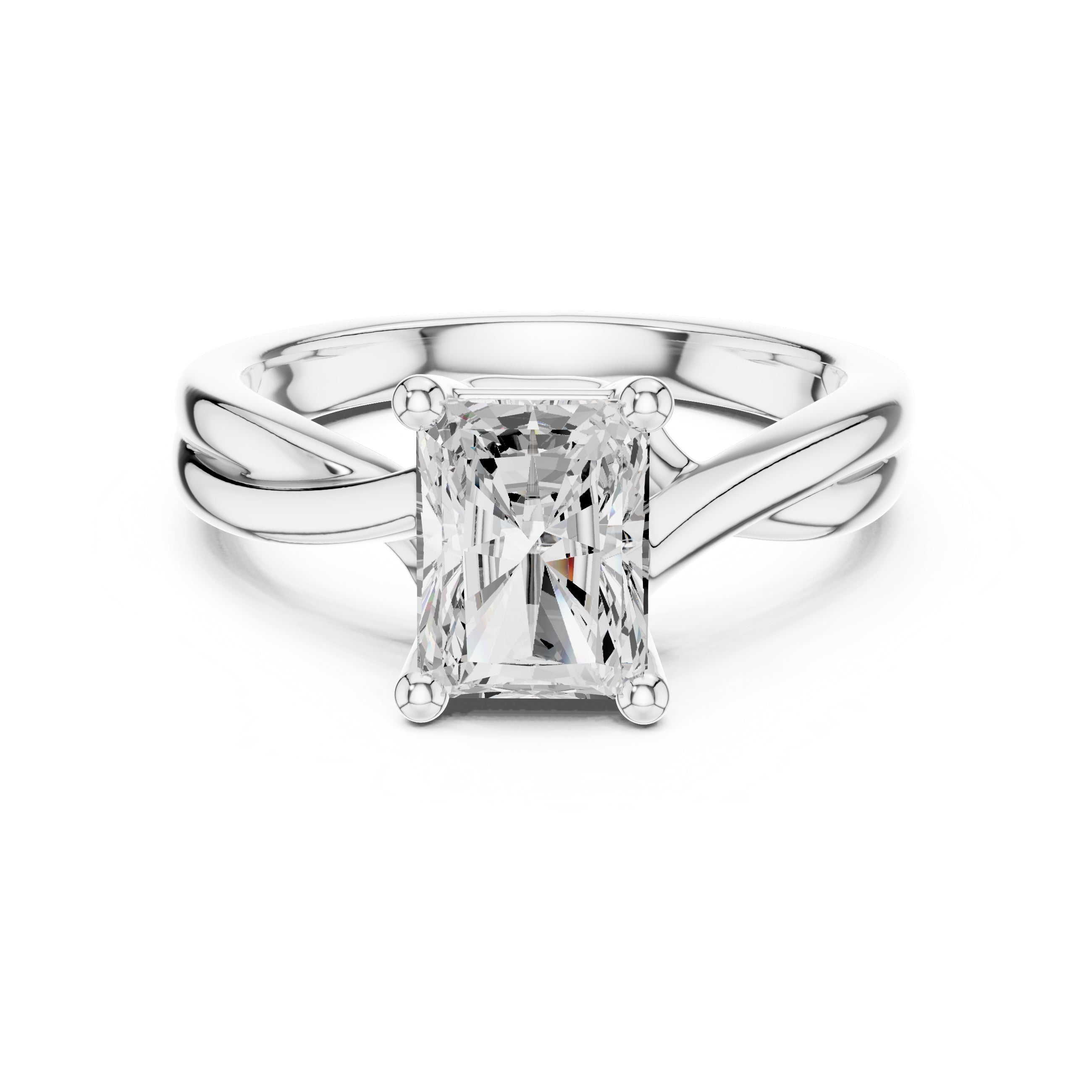 2.00 ct Enchanted Twist Solitaire Engagement Ring 2ct White Gold Radiant