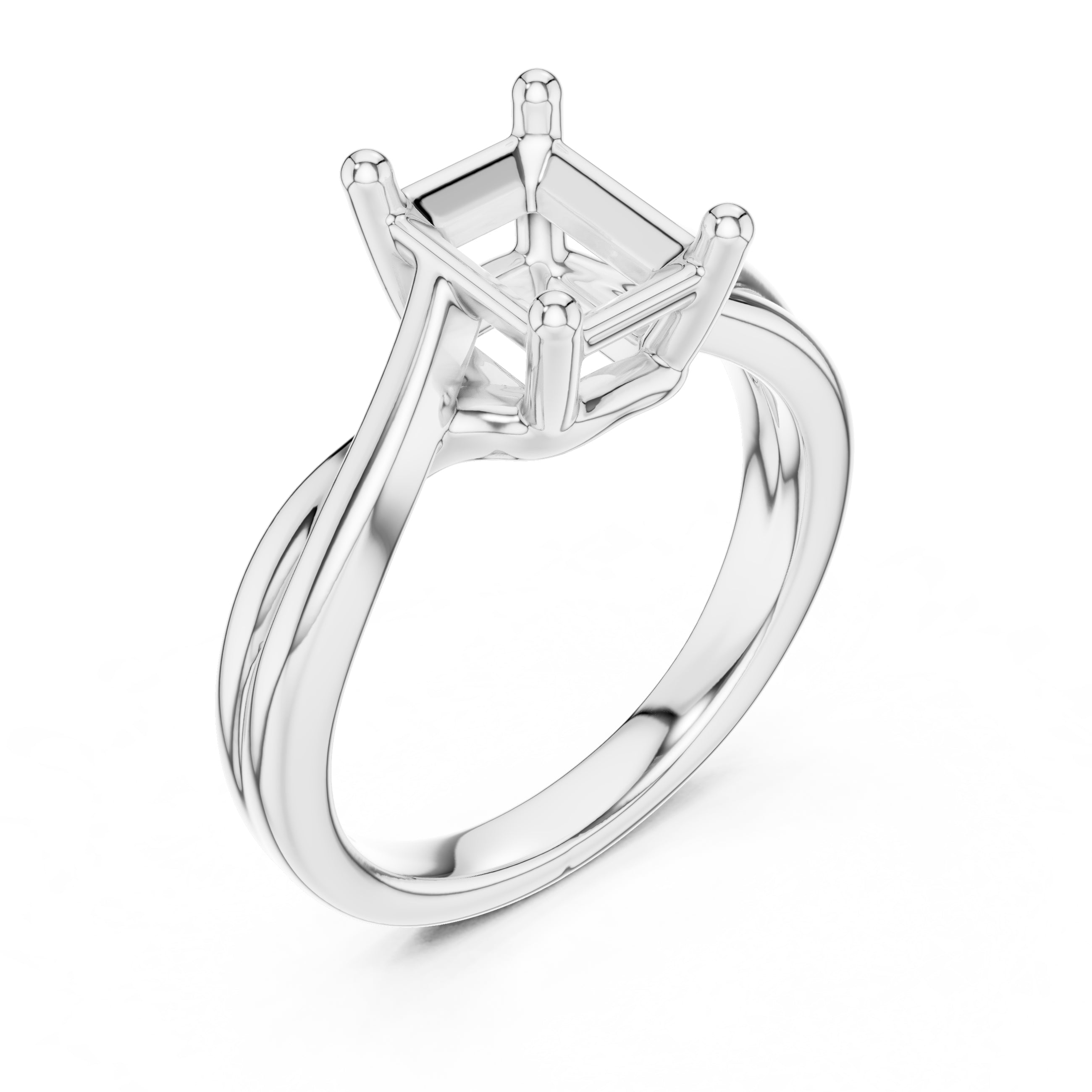 2.00 ct Enchanted Twist Solitaire Engagement Ring 2ct White Gold Radiant