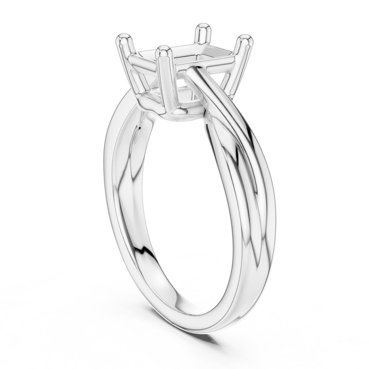 2.00 ct Enchanted Twist Solitaire Engagement Ring 2ct White Gold Radiant