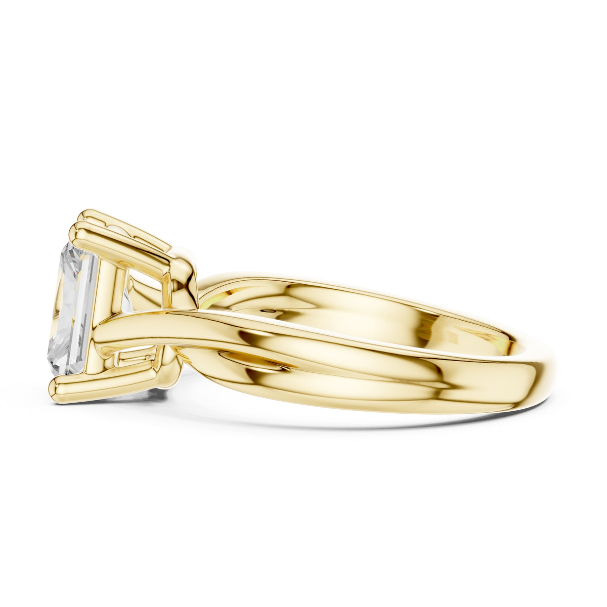 2.00 ct Enchanted Twist Solitaire Engagement Ring 2ct Yellow Gold Radiant