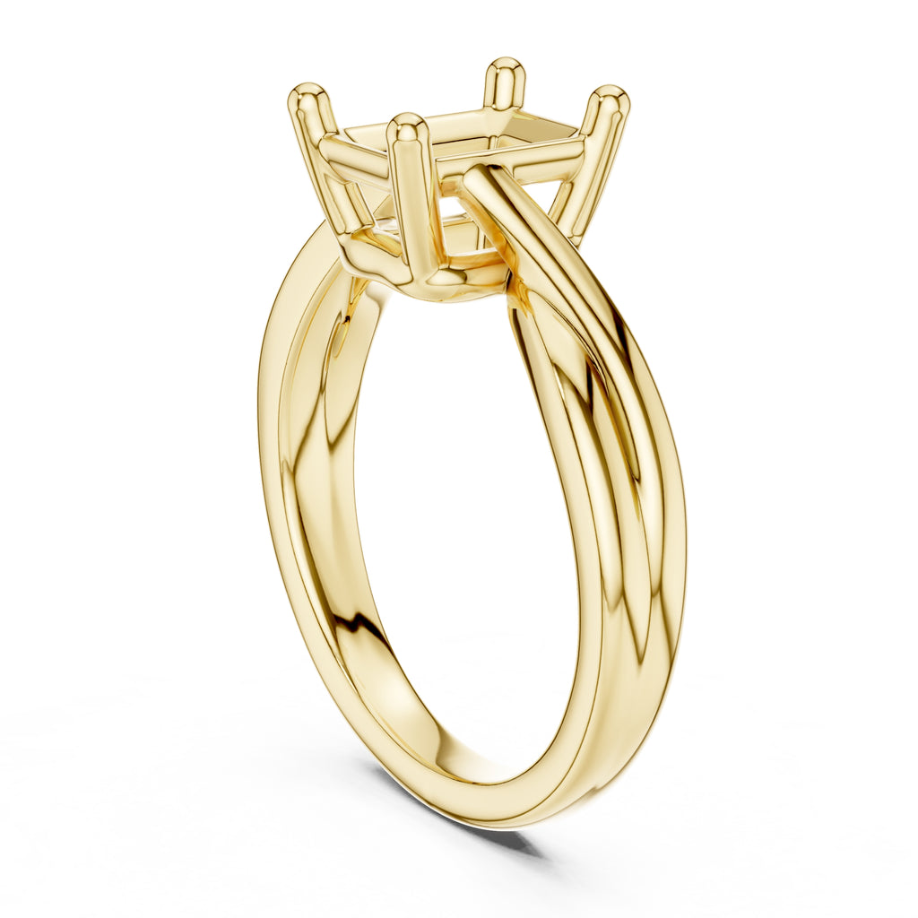 2.00 ct Enchanted Twist Solitaire Engagement Ring 2ct Yellow Gold Radiant