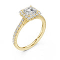 1.00 ct Serenade Halo Engagement Ring 1ct Yellow Gold Princess