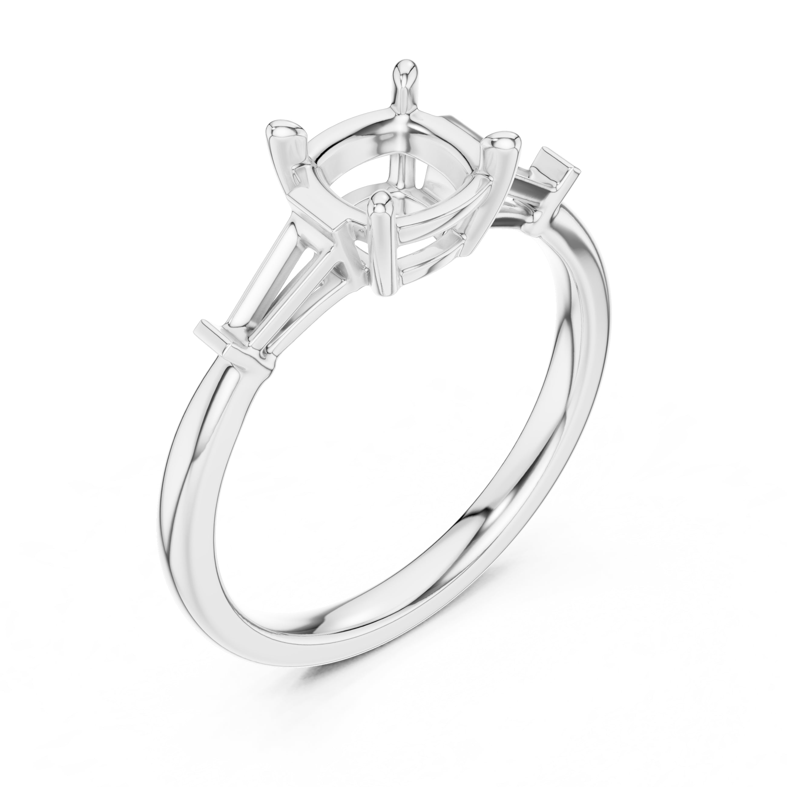1.50 ct Ethereal Three-Stone Engagement Ring 1.5ct White Gold Cushion