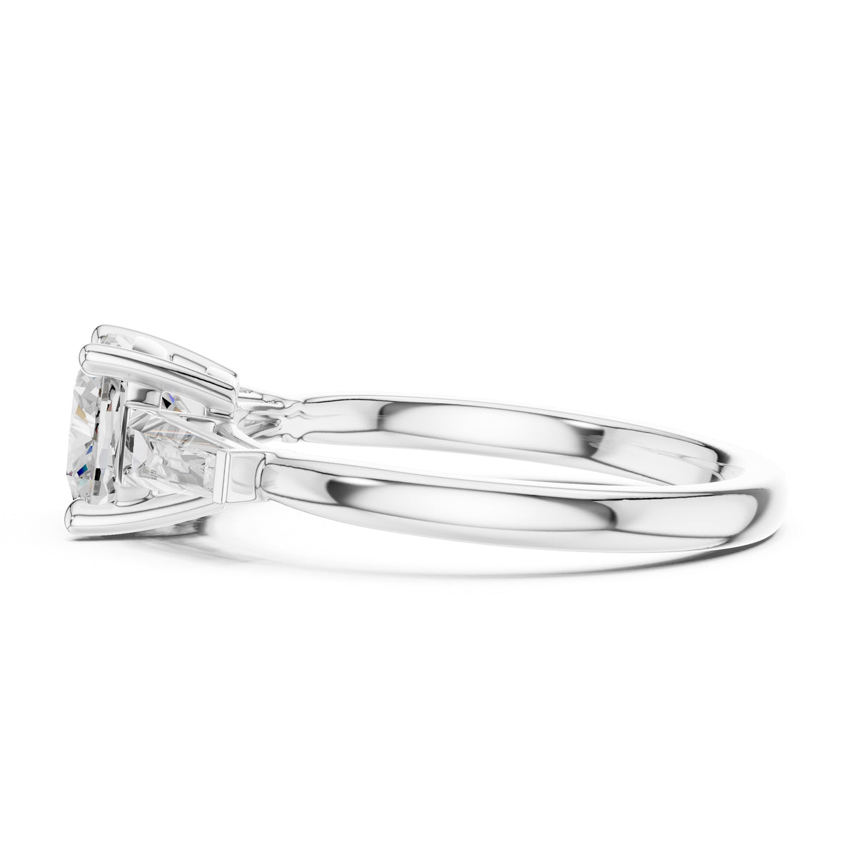 1.50 ct Ethereal Three-Stone Engagement Ring 1.5ct White Gold Cushion
