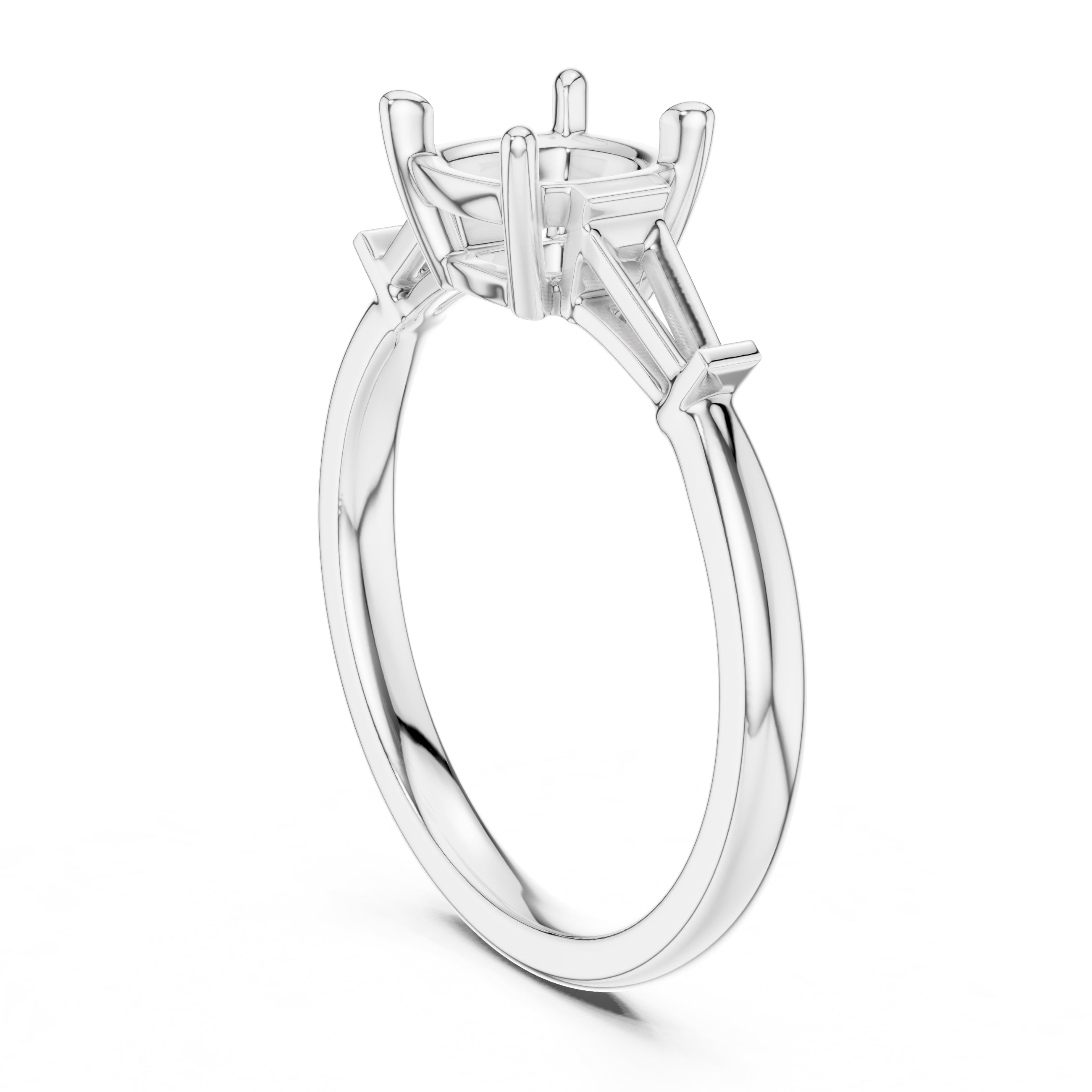 1.50 ct Ethereal Three-Stone Engagement Ring 1.5ct White Gold Cushion