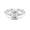 1.50 ct Ethereal Three-Stone Engagement Ring 1.5ct White Gold Emerald