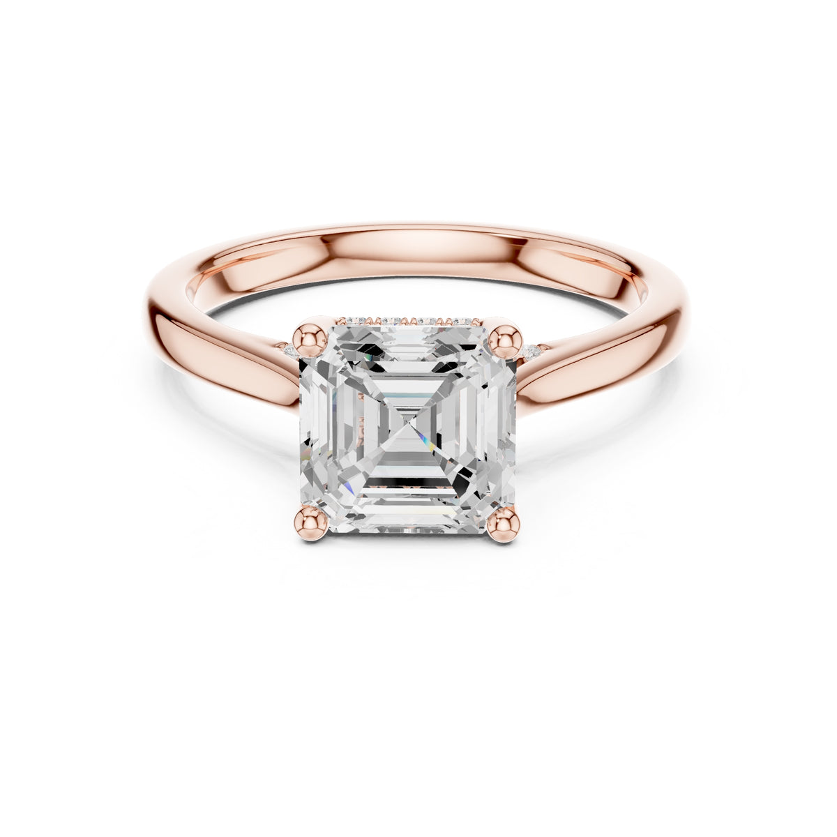 2.00 ct Infinite Solitaire Engagement Ring 2ct Rose Gold Asscher