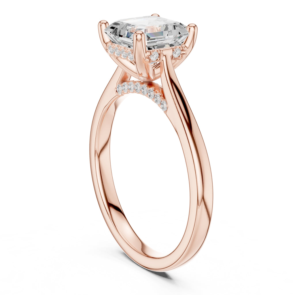 2.00 ct Infinite Solitaire Engagement Ring 2ct Rose Gold Asscher