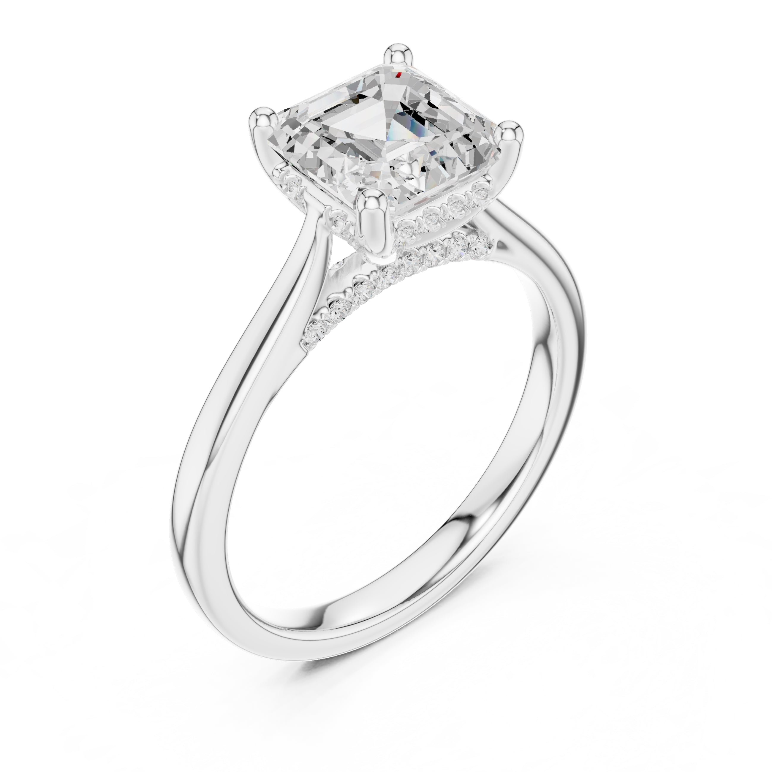 2.00 ct Infinite Solitaire Engagement Ring 2ct White Gold Asscher