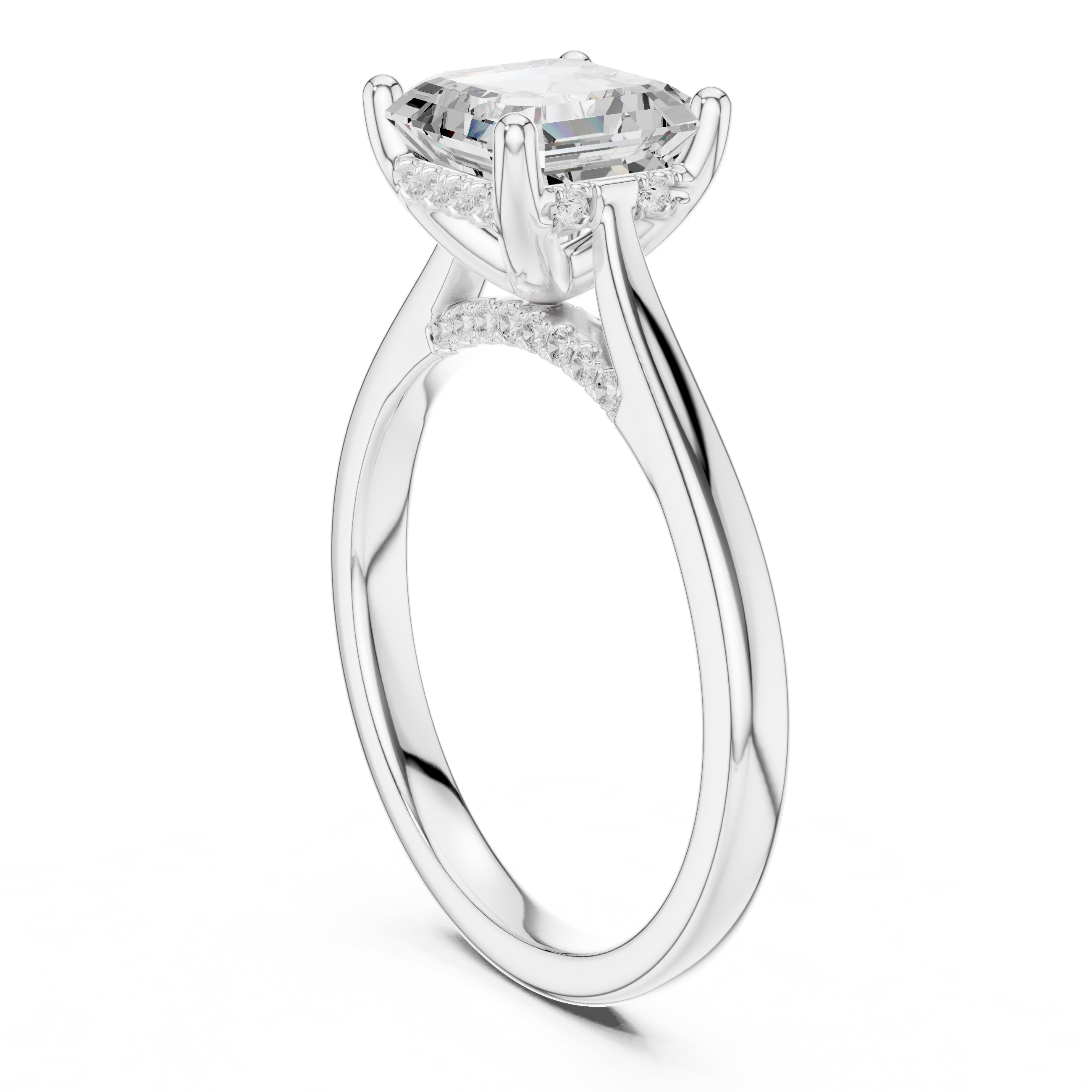 2.00 ct Infinite Solitaire Engagement Ring 2ct White Gold Asscher