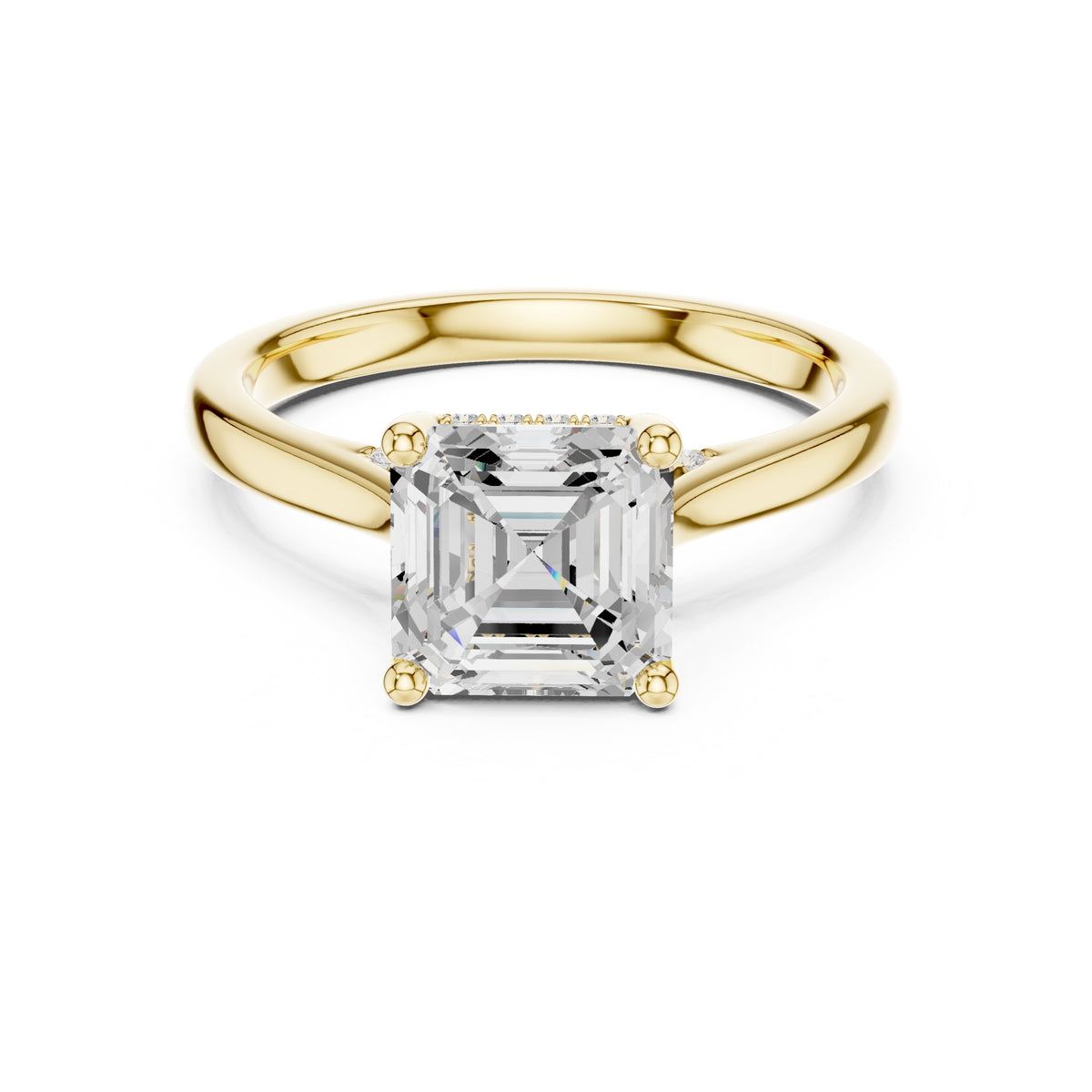 2.00 ct Infinite Solitaire Engagement Ring 2ct Yellow Gold Asscher
