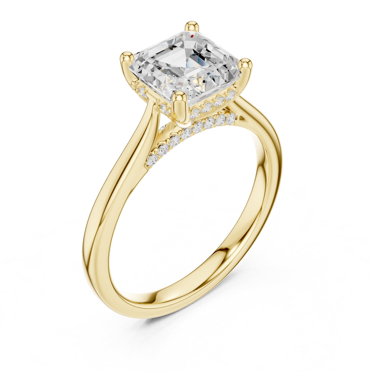 2.00 ct Infinite Solitaire Engagement Ring 2ct Yellow Gold Asscher