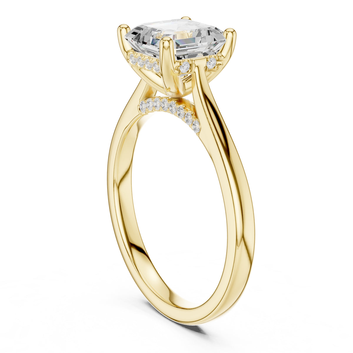 2.00 ct Infinite Solitaire Engagement Ring 2ct Yellow Gold Asscher