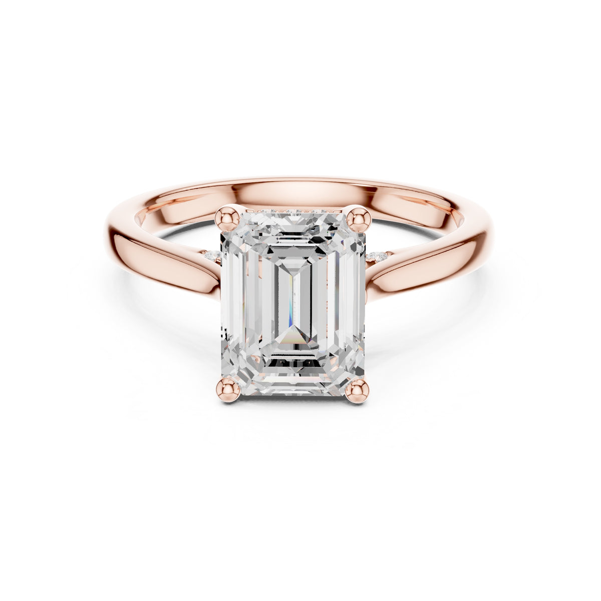 2.00 ct Infinite Solitaire Engagement Ring 2ct Rose Gold Emerald
