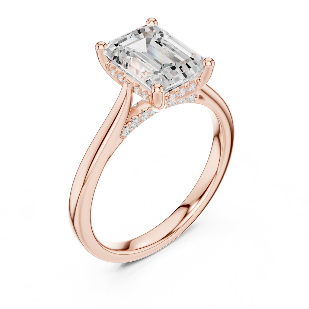 2.00 ct Infinite Solitaire Engagement Ring 2ct Rose Gold Emerald