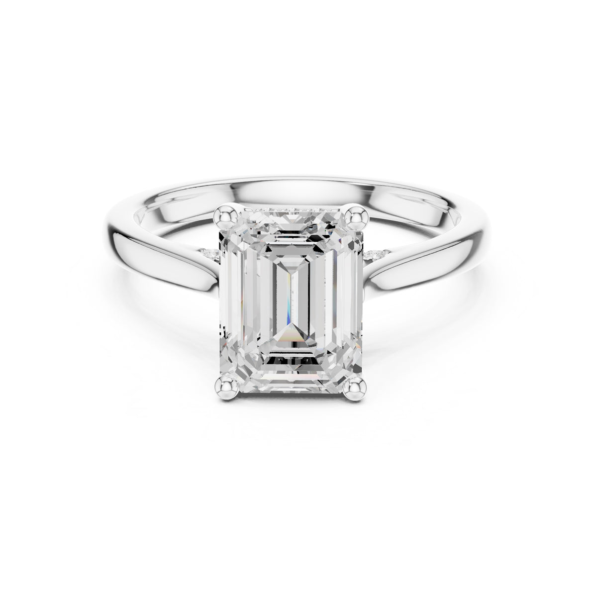 2.00 ct Infinite Solitaire Engagement Ring 2ct White Gold Emerald
