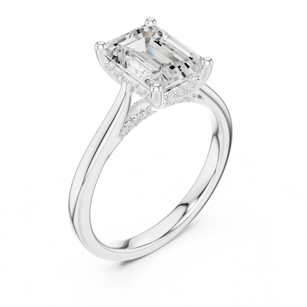 2.00 ct Infinite Solitaire Engagement Ring 2ct White Gold Emerald