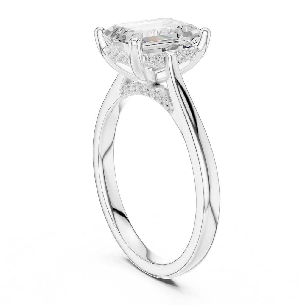 2.00 ct Infinite Solitaire Engagement Ring 2ct White Gold Emerald