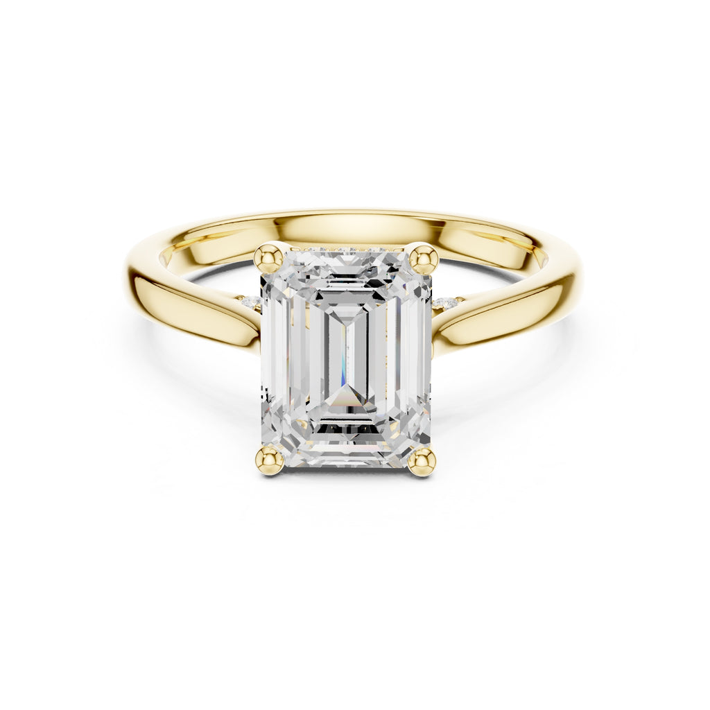 2.00 ct Infinite Solitaire Engagement Ring 2ct Yellow Gold Emerald