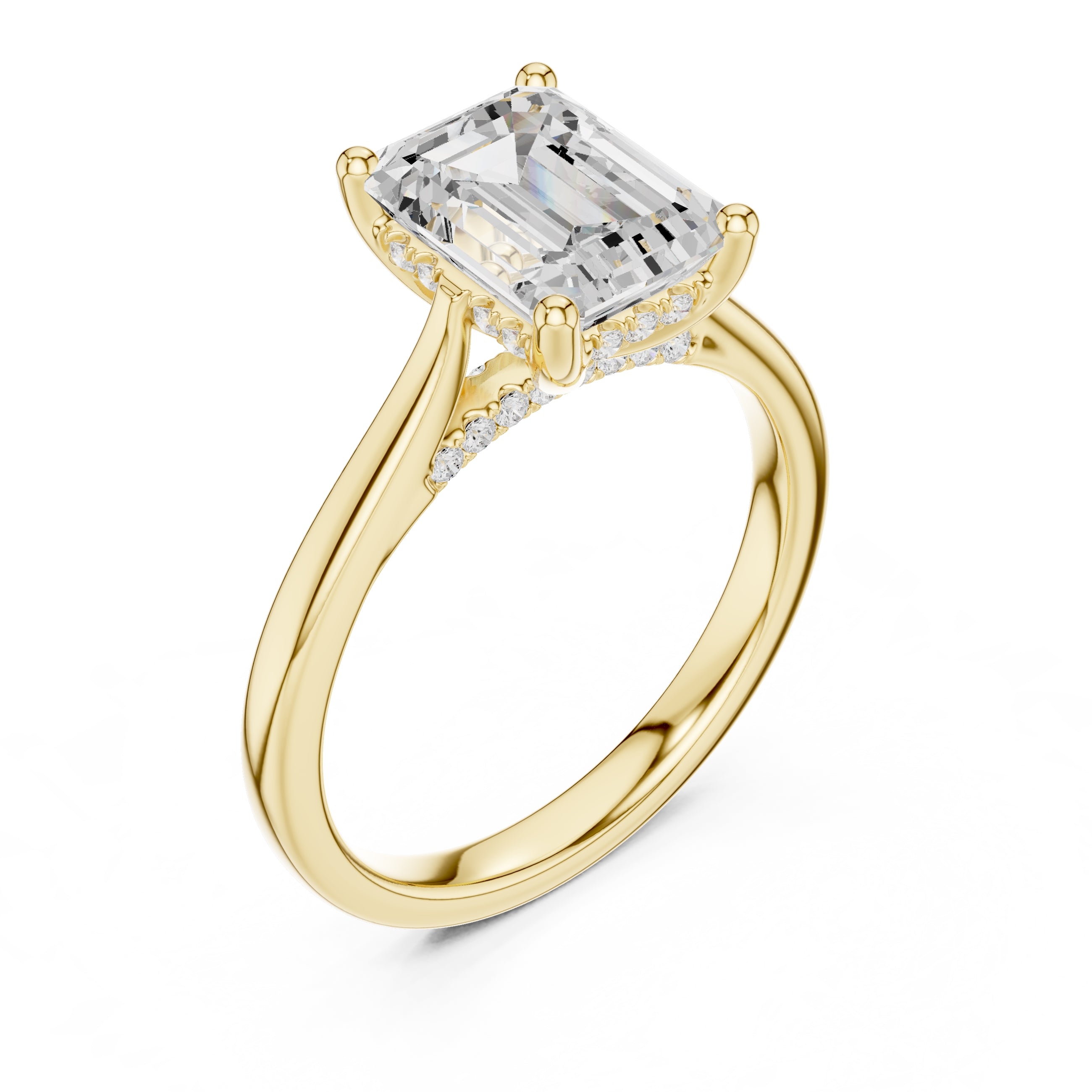 2.00 ct Infinite Solitaire Engagement Ring 2ct Yellow Gold Emerald