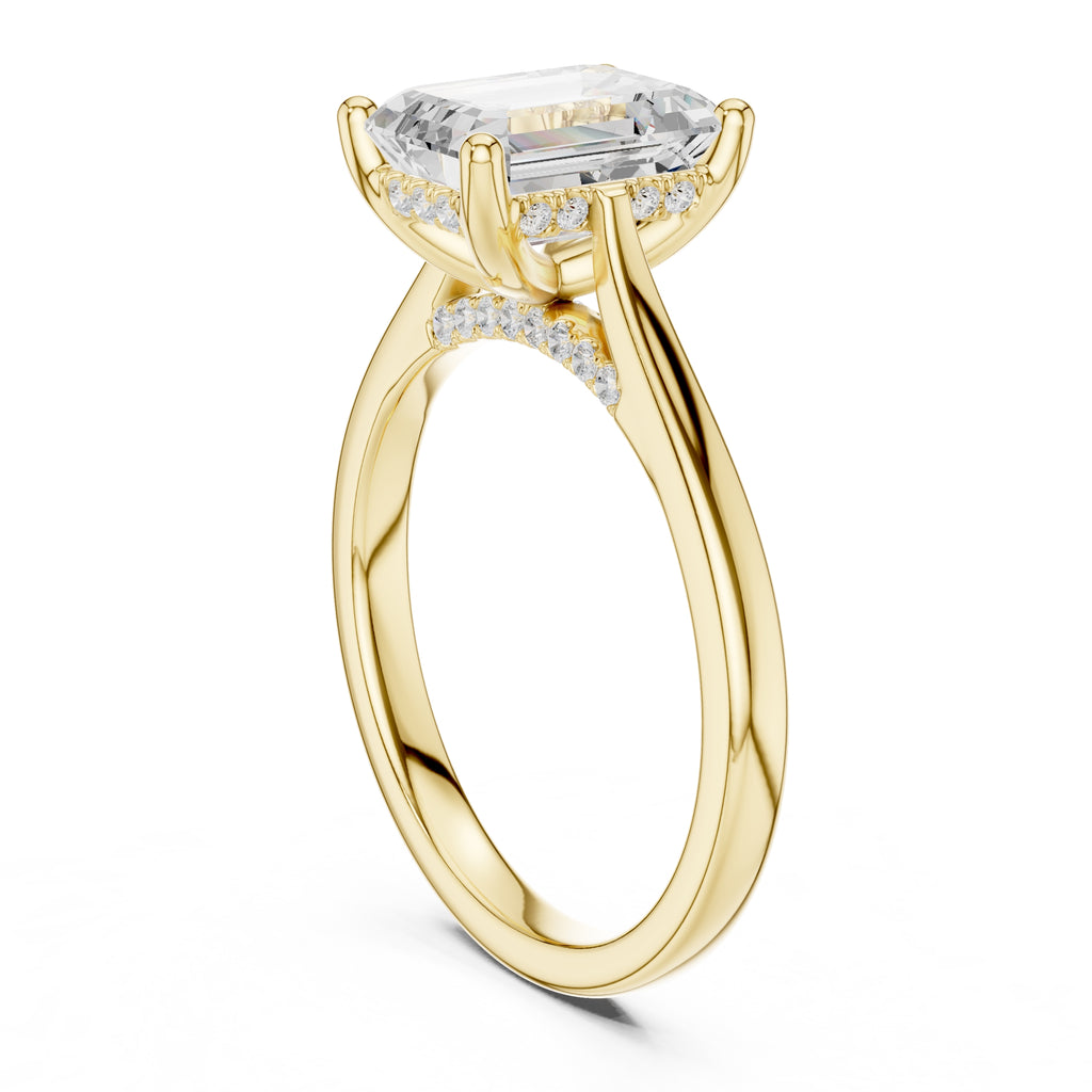 2.00 ct Infinite Solitaire Engagement Ring 2ct Yellow Gold Emerald