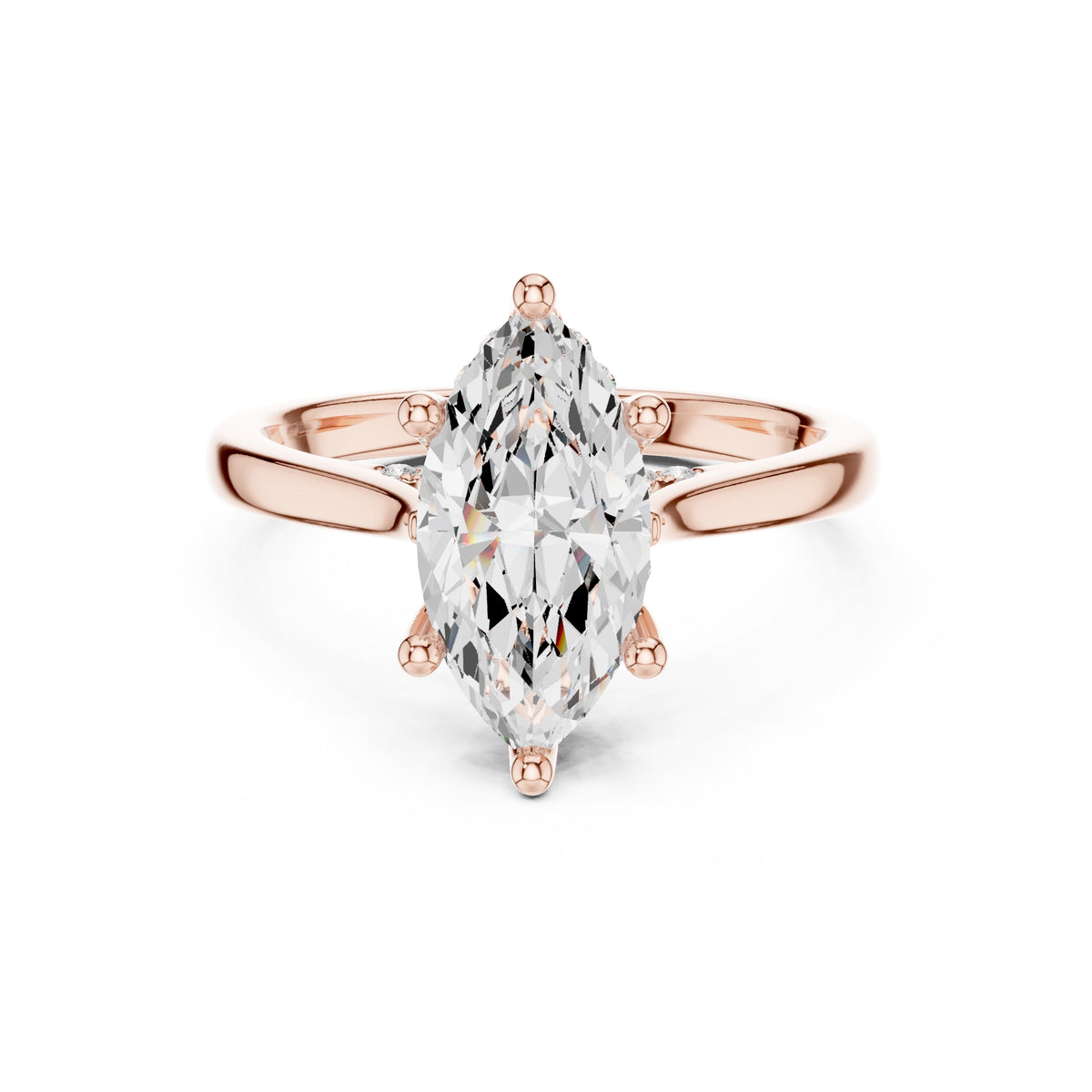 2.00 ct Infinite Solitaire Engagement Ring 2ct Rose Gold Marquise