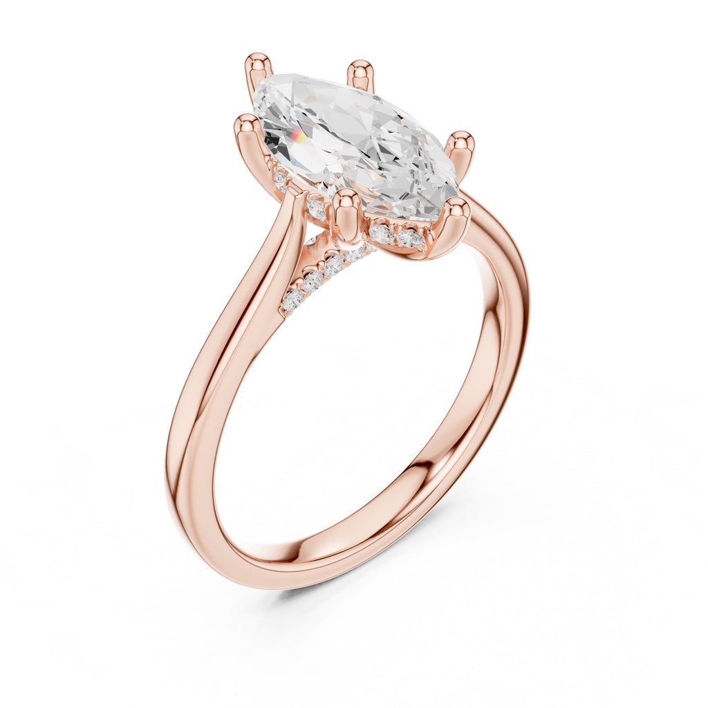 2.00 ct Infinite Solitaire Engagement Ring 2ct Rose Gold Marquise