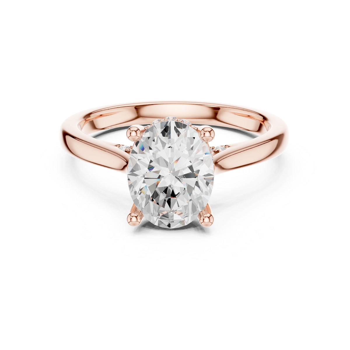 2.00 ct Infinite Solitaire Engagement Ring 2ct Rose Gold Oval