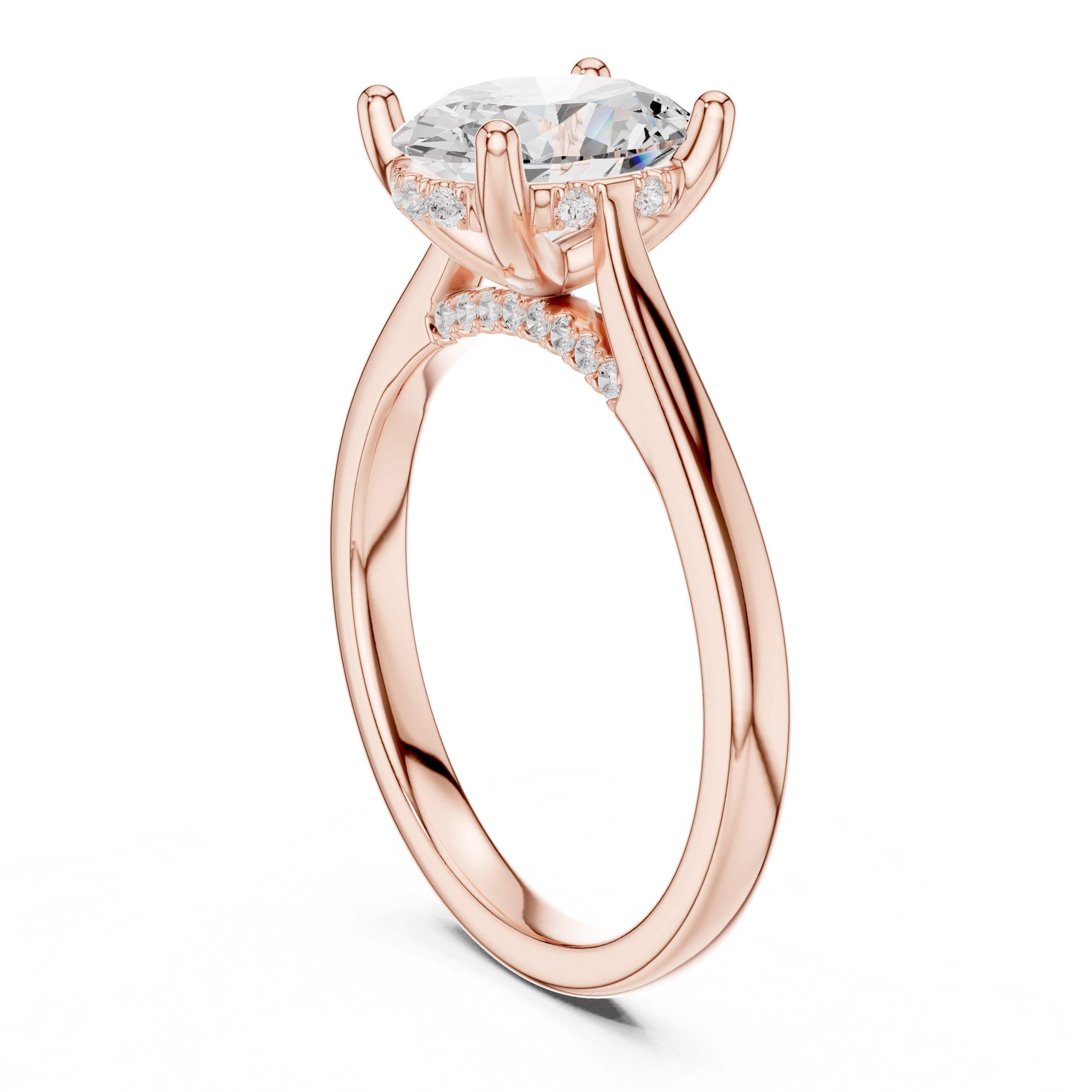 2.00 ct Infinite Solitaire Engagement Ring 2ct Rose Gold Oval